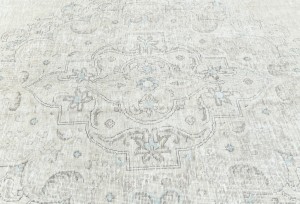 Antique Muted Floral 8'9X11'4 Distressed Vintage Oriental Rug