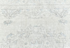 Antique Muted Floral 8'9X11'4 Distressed Vintage Oriental Rug