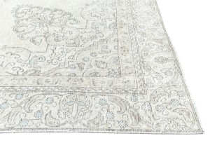 Antique Muted Floral 8'9X11'4 Distressed Vintage Oriental Rug