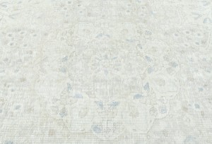 Antique Muted Beige Floral 8X11 Distressed Vintage Oriental Rug