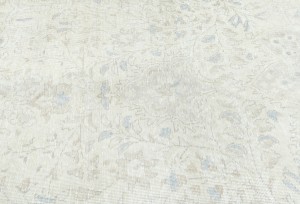 Antique Muted Beige Floral 8X11 Distressed Vintage Oriental Rug