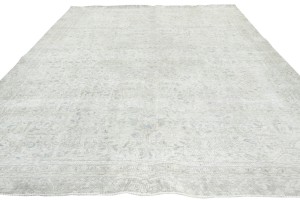 Antique Muted Beige Floral 8X11 Distressed Vintage Oriental Rug