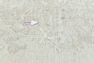 Muted Beige Antique Floral 8'3X10'9 Distressed Vintage Oriental Rug