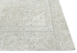 Muted Beige Antique Floral 8'3X10'9 Distressed Vintage Oriental Rug