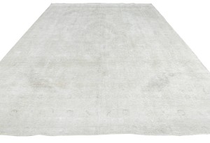 Antique Muted Beige Floral 9'8X12'5 Distressed Vintage Oriental Rug