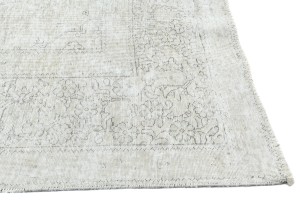 Antique Muted Beige Floral 9'8X12'5 Distressed Vintage Oriental Rug