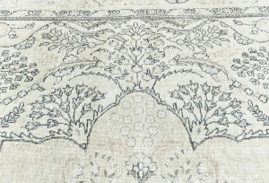 Antique Muted Cream Floral 8X11 Distressed Vintage Oriental Rug