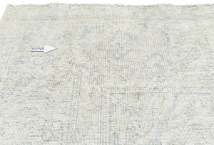 Antique Muted Cream Floral 9'4X12'3 Distressed Vintage Oriental Rug
