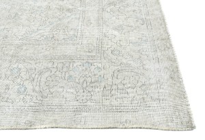 Antique Muted Cream Floral 9'4X12'3 Distressed Vintage Oriental Rug