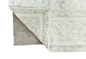 Antique Muted Beige Floral 9X12 Distressed Vintage Oriental Rug