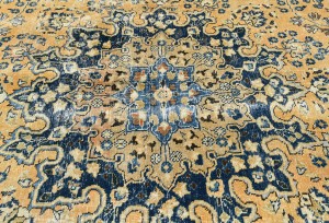 Antique Muted Floral 9'3X12'8 Distressed Vintage Oriental Rug