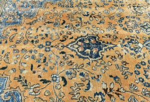 Antique Muted Floral 9'3X12'8 Distressed Vintage Oriental Rug
