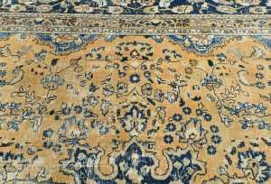 Antique Muted Floral 9'3X12'8 Distressed Vintage Oriental Rug
