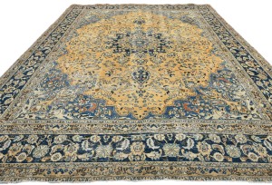 Antique Muted Floral 9'3X12'8 Distressed Vintage Oriental Rug