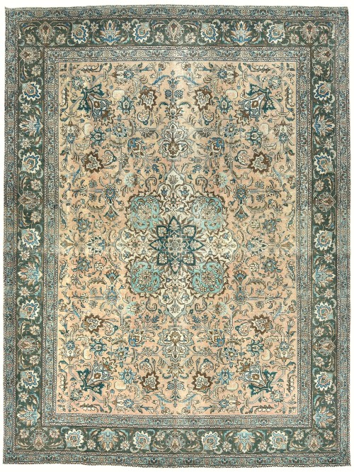 Antique Muted Floral 10X13 Distressed Vintage Oriental Rug