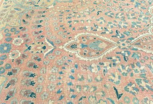 Antique Muted Floral 9'4X12'8 Distressed Vintage Oriental Rug