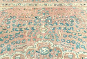 Antique Muted Floral 9'4X12'8 Distressed Vintage Oriental Rug