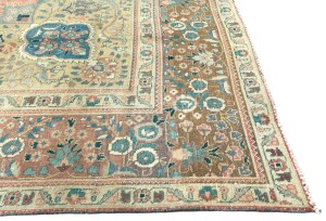 Antique Muted Floral 9'4X12'8 Distressed Vintage Oriental Rug