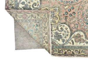 Antique Muted Floral 7'5X10'5 Distressed Vintage Oriental Rug
