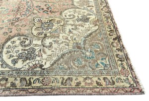 Antique Muted Floral 7'5X10'5 Distressed Vintage Oriental Rug