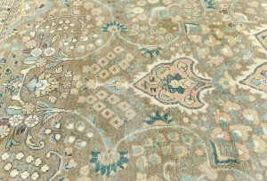 Antique Muted Floral 10X13 Distressed Vintage Oriental Rug