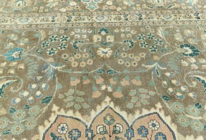 Antique Muted Floral 10X13 Distressed Vintage Oriental Rug