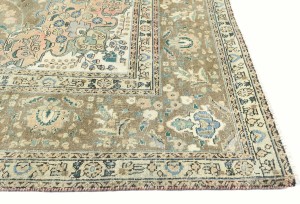 Antique Muted Floral 10X13 Distressed Vintage Oriental Rug