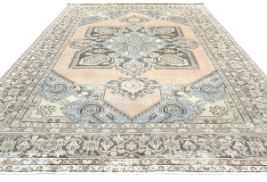 Antique Muted Floral 8'6X12'4 Distressed Vintage Oriental Rug