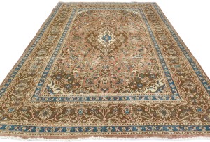 Muted Rusty Red Semi Antique Floral 6X9 Distressed Vintage Oriental Rug