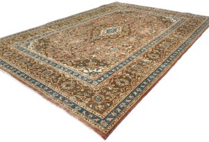 Muted Rusty Red Semi Antique Floral 6X9 Distressed Vintage Oriental Rug