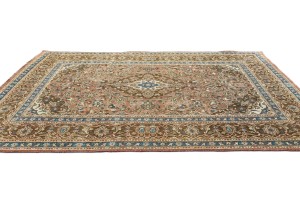 Muted Rusty Red Semi Antique Floral 6X9 Distressed Vintage Oriental Rug