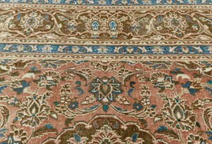 Muted Rusty Red Semi Antique Floral 6X9 Distressed Vintage Oriental Rug