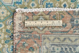 Semi Antique Muted Olive Floral Classic 6X9 Distressed Vintage Oriental Rug