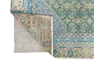 Semi Antique Muted Olive Floral Classic 6X9 Distressed Vintage Oriental Rug