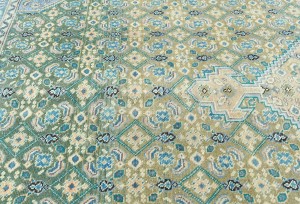 Semi Antique Muted Olive Floral Classic 6X9 Distressed Vintage Oriental Rug