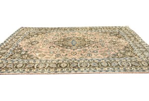Semi Antique Muted Floral 6X9'5 Distressed Vintage Oriental Rug
