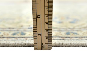 Antique Muted Cream Floral 6'5X9'7 Distressed Vintage Oriental Rug