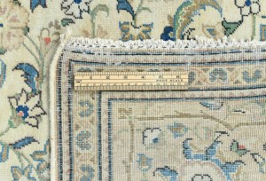 Antique Muted Cream Floral 6'5X9'7 Distressed Vintage Oriental Rug