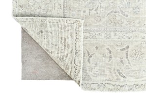 Antique Muted Floral 10X11'6 Distressed Vintage Oriental Rug