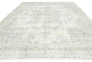 Antique Muted Floral 10X11'6 Distressed Vintage Oriental Rug