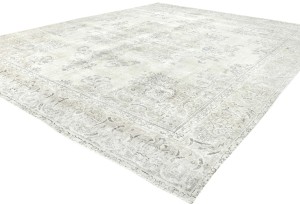 Antique Muted Floral 10X11'6 Distressed Vintage Oriental Rug