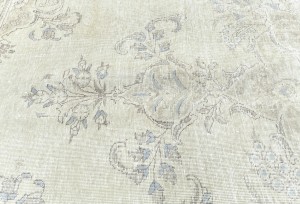 Antique Muted Floral 10X11'6 Distressed Vintage Oriental Rug