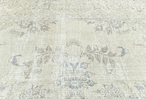 Antique Muted Floral 10X11'6 Distressed Vintage Oriental Rug
