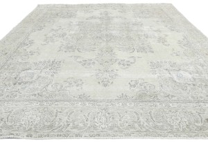 Antique Muted Floral 10X11'6 Distressed Vintage Oriental Rug