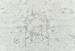Antique Muted Floral 9'0X12'6 Distressed Vintage Oriental Rug