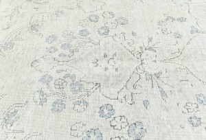 Antique Muted Floral 9'0X12'6 Distressed Vintage Oriental Rug