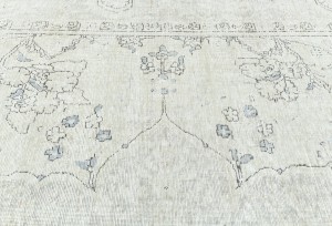 Antique Muted Floral 9'0X12'6 Distressed Vintage Oriental Rug