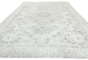 Antique Muted Floral 9'0X12'6 Distressed Vintage Oriental Rug