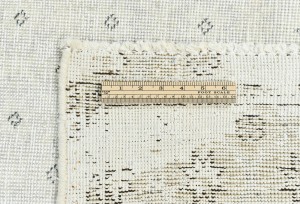 Antique Muted Beige Floral 8X11 Distressed Vintage Oriental Rug