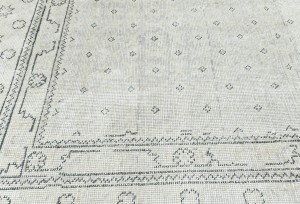 Antique Muted Beige Floral 8X11 Distressed Vintage Oriental Rug